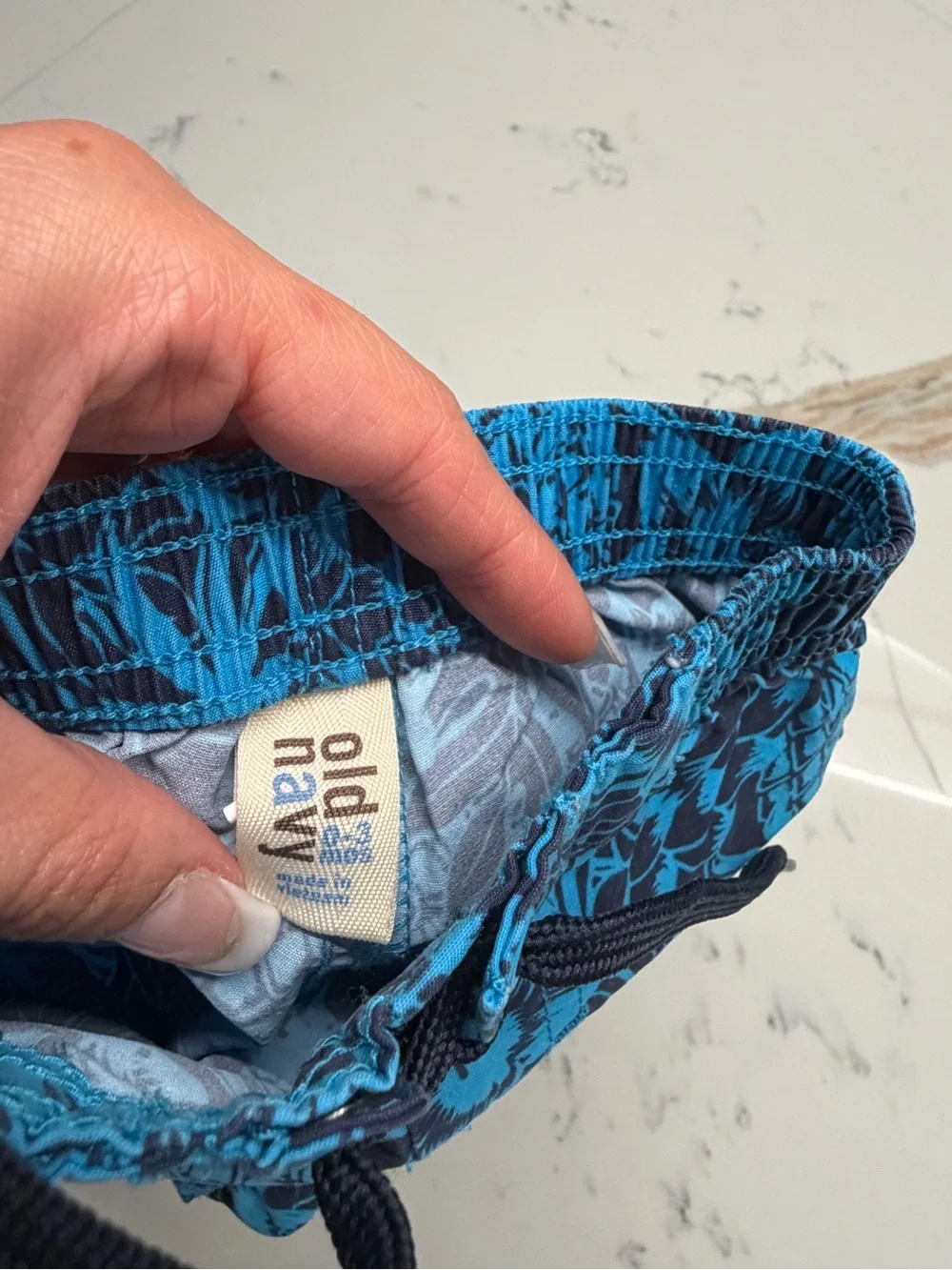 Old Navy Baby Boy‎ Blue Tropical Pineapple Hibiscus Swim Trunks 0-3 Months